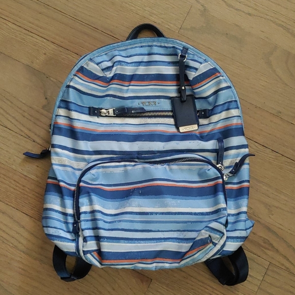 Tumi Voyageur Halle Backpack Morrocan Blue Stripe - Picture 1 of 8